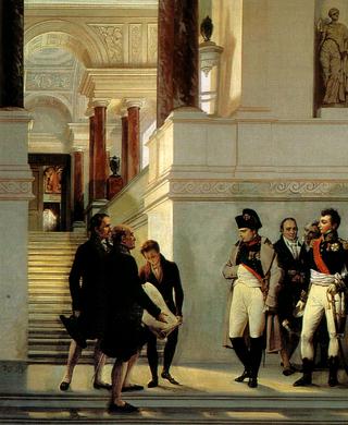 Napoleon visiting the staircase of the Louvre (Detail)
