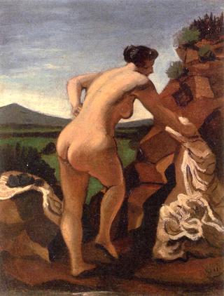 Nude from Behind in a Landscape