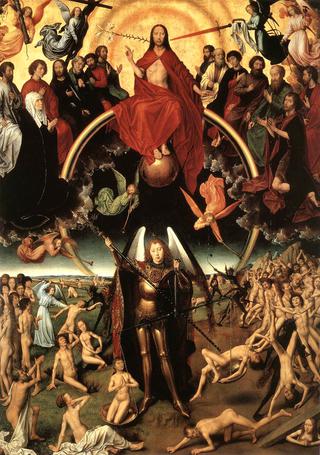 Triptych of the Last Judgment ~ Central panel: Maiestas Domini with archangel Archangel Michael weighing the souls
