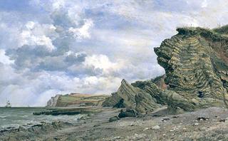 三叠纪悬崖，蓝锚，萨默塞特北部