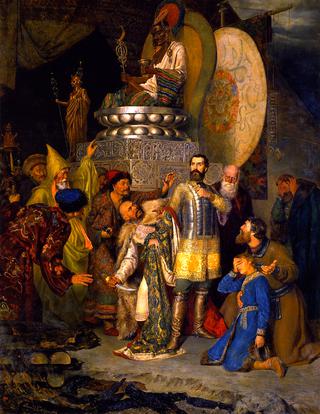 米哈伊尔切尔尼戈夫斯基王子在巴图汗的总部前