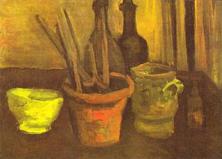 Still Life with Brushes in a Flowerpot