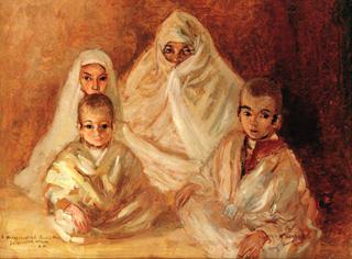 Moroccan Woman and her Children (Marocaine et ses enfants)