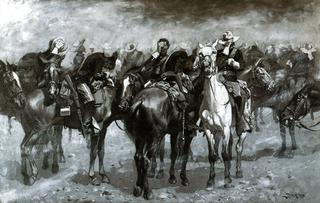 亚利桑那沙尘暴中的骑兵