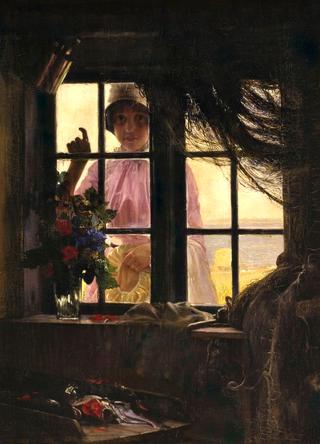 A Young Girl Knocking at the Fisherman's Window