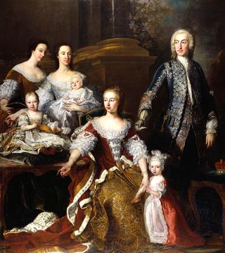 威尔士公主奥古斯塔与家人的肖像