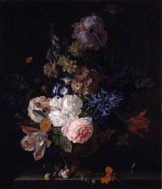 Still Life with Roses, Tulips, Hyacinths and Other Flowers in a Classical Urn