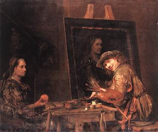 Self-Portrait at an Easel with a Woman