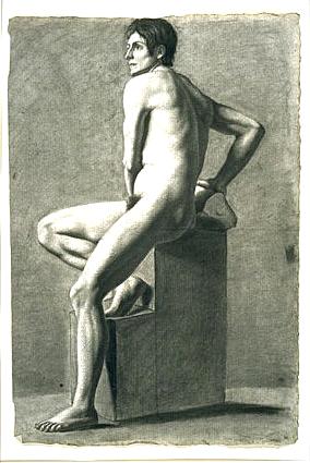 Young Male Nude, Sitting