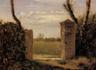 Bois-Guillaumi, near Rouen - A Gate Flanked by Two Posts