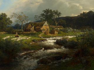 Landscape with Farmhouse and Mountain Torrent