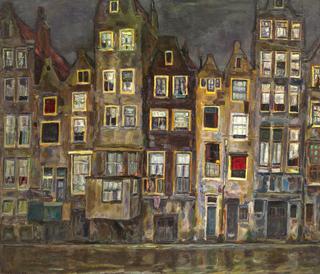 Houses at the Oudezijds Achterburgwal in Amsterdam