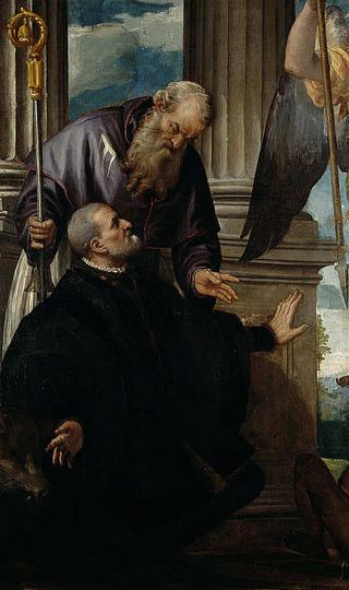 Petrobelli Altarpiece - Saint Anthony Abbot as Patron of a Kneeling Donor