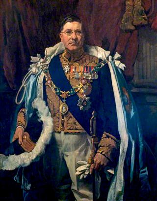 约翰·弗朗西斯·阿什利（乔克），马德拉斯总督厄斯金勋爵，身着总督长袍