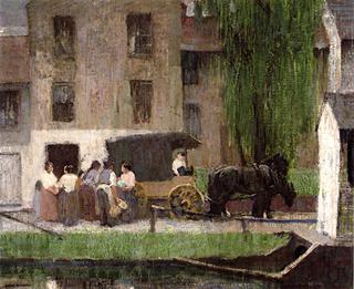 The Peddler's Cart on the Canal, New Hope