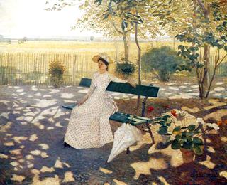 Woman Sitting with a Parasol