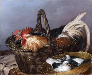 Baskets of Chickens and Pigeons