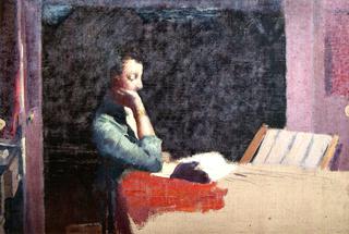 Sketch of Caroline Reading at a Table