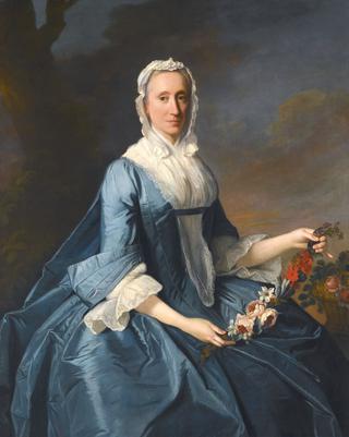Portrait of Miss Finch holding a Garland of Flowers