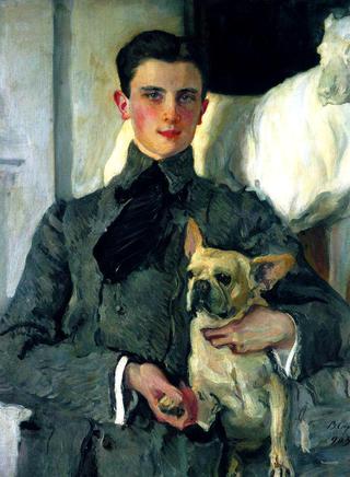 Portrait of Prince Yousoupoff with a Dog