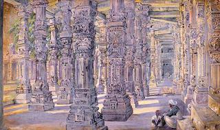 寺庙，库图布，德里，印度，十一月，1878年