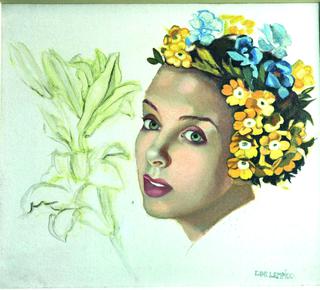 Jeune femme à la couronne de fleurs