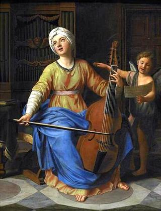 Ste Cecile Playing Violin