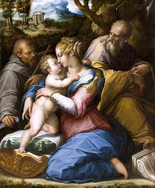Holy Family with Saint Francis in a Landscape