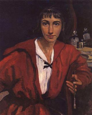Self portrait in red
