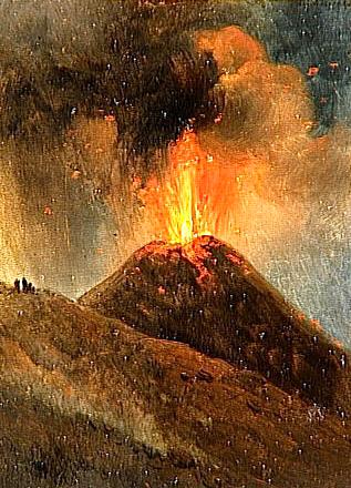 Nightime Eruption of Vesuvius