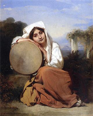 Italian Girl with Tambourine
