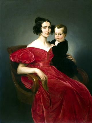 Ritratto della contessa Teresa Zumali Marsili con il figlio Giuseppe