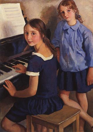Girls at the piano