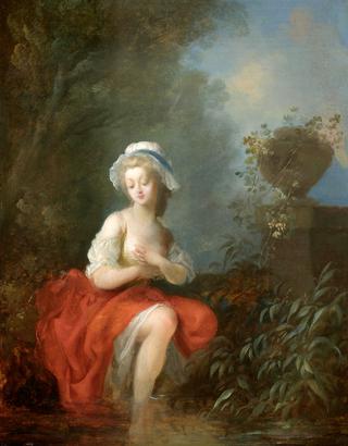 A Young Lady Bathing