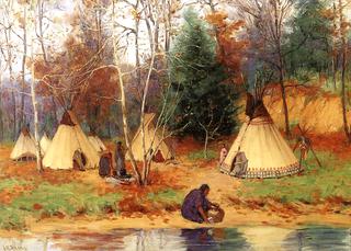 Indian Encampment in the Woods