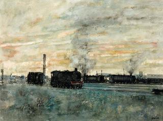 Locomotives at Sunset