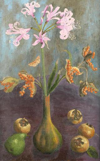 Still Life with Pear and Lillies