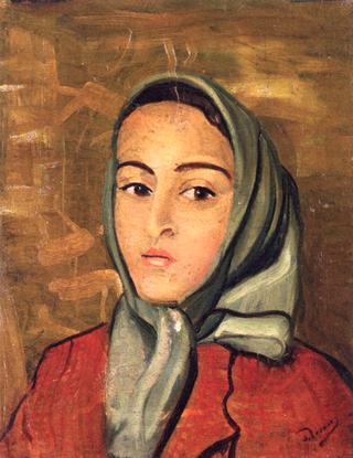 Portrait of Genvieve, with scarf, the Artist's Niece
