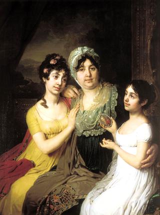 安娜·贝兹博罗德科伯爵夫人与女儿的画像