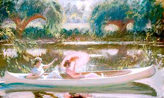 The White Canoe on the Stour at Dedham