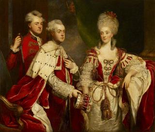 乔治，哈考特伯爵二世，他的妻子伊丽莎白和弟弟威廉