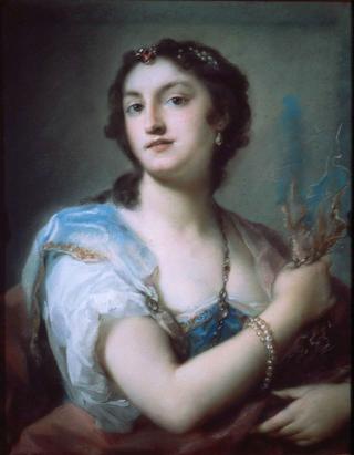 一个戴着珠宝的女人的画像