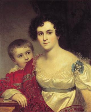 阿夫多蒂娅·莫尔恰诺娃与女儿的画像
