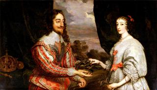 查尔斯一世和亨利埃塔玛丽亚戴着桂冠