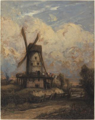 A Windmill Against a Cloudy Sky