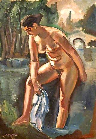 Nude Bathing in a River