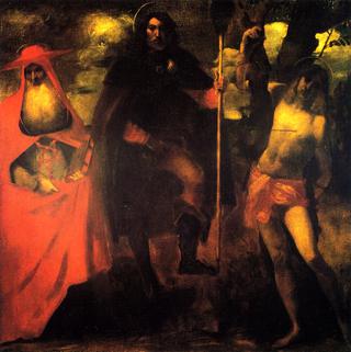 Saint Roch with Saint Jerome and Saint Sebastian (after a picture attributed to Alessandro Oliverio)