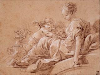 Young Woman with Two Putti