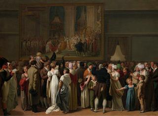 在卢浮宫观看大卫加冕典礼的公众