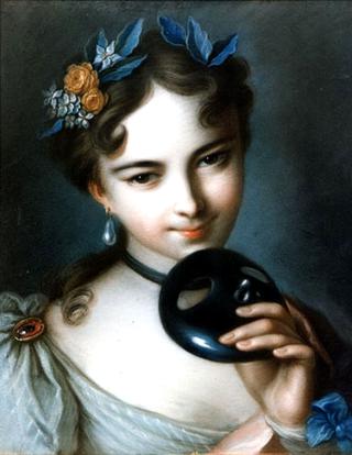Young Girl Holding a Mask